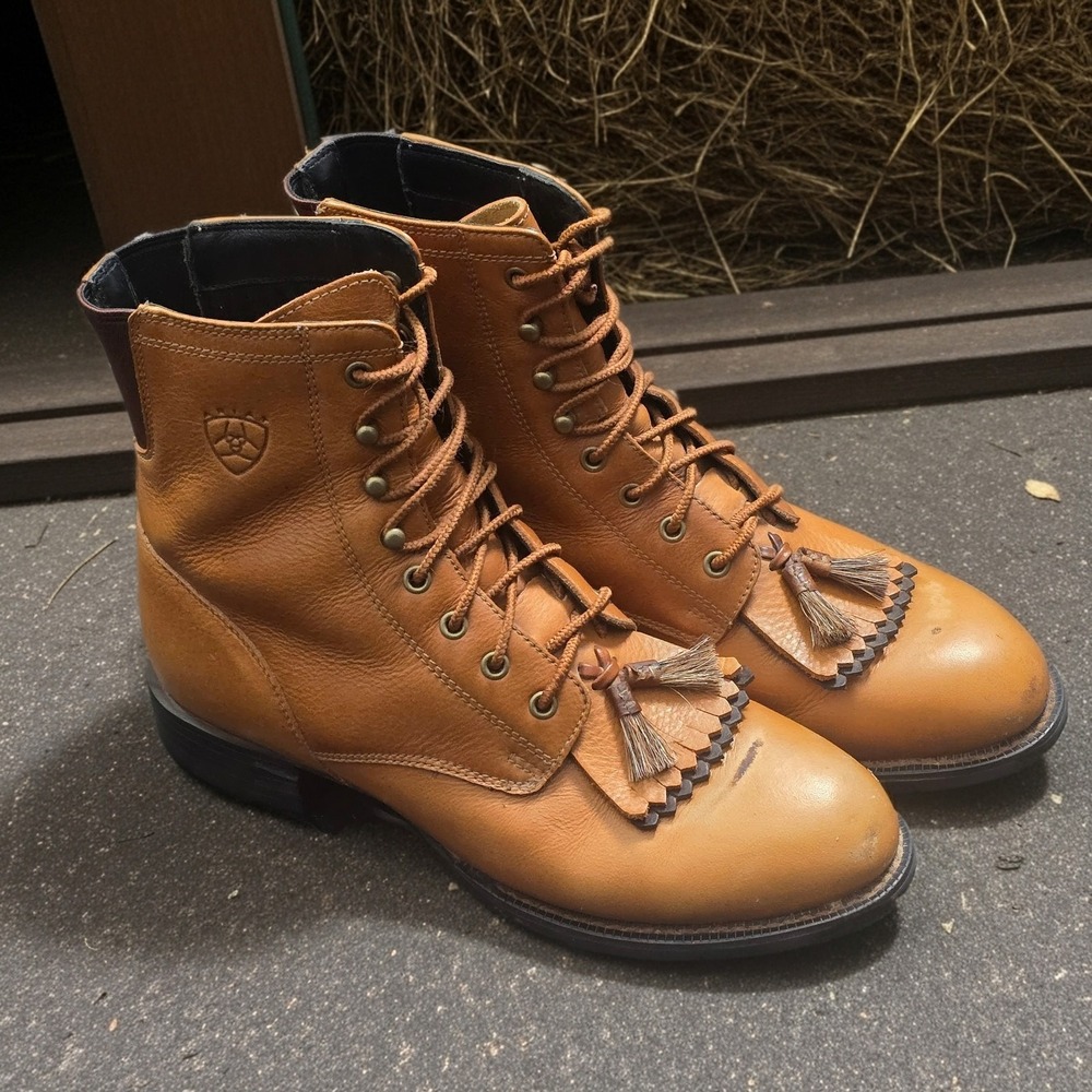 Ariat Heritage Lacer II‎ Brown Leather Lace Up Boots Women's 8B Equestrian